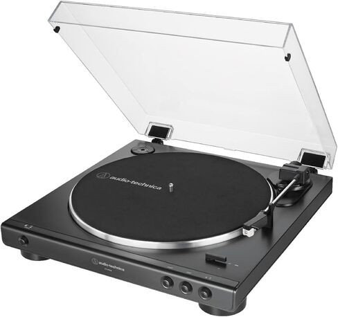 مجموعة أقراص ستيريو أوتوماتيكية بالكامل تعمل بالحزام من Audio-Technica AT-LP60X (أسود) مع شاشات استوديو بلوتوث - زوج (عنصران) in Kuwait