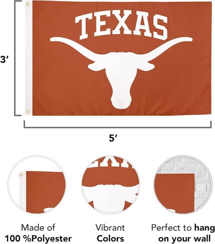 Desert Cactus University of Texas Flag Longhorns UT Austin Flags Banners 100% Polyester Indoor Outdoor 3x5 (Style 4) in Saudi Arabia