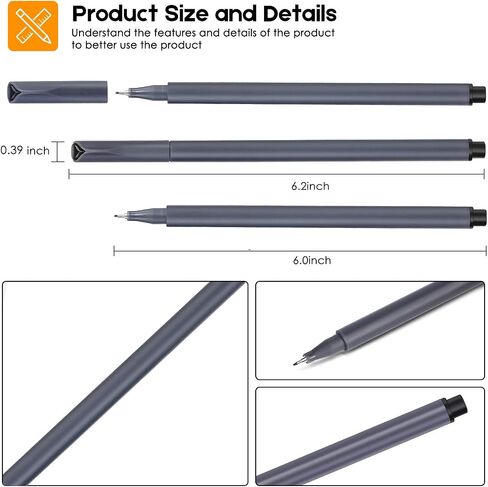 iBayam Journal Pens Fine Point Markers Fine Tip Drawing Pen Porous Fineliner Pens for Journaling Writing Note Taking Calendar Coloring Art Office School Supplies, Mars Black, 18-Pack in Saudi Arabia