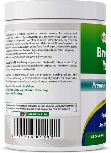 Best Naturals 100% Pure Brewers Yeast Powder - 16 oz - Supports for Increased Breast Milk Supply During Breastfeeding, Lactation, Digestive Health in Saudi Arabia