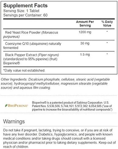 Vitacost Red Yeast Rice 1200 mg with CoQ10 - Extended Release - 60 Tablets in Kuwait