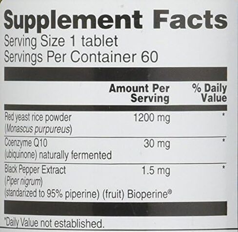 Vitacost Red Yeast Rice 1200 mg with CoQ10 - Extended Release - 60 Tablets in Kuwait