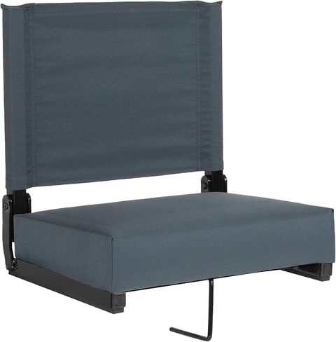 Flash Furniture Grandstand Portable Stadium Seats for Bleachers or Benches, Folding Padded Stadium Chairs with Handle, Pack of 2, 500 lb. Weight Capacity, Black in Saudi Arabia