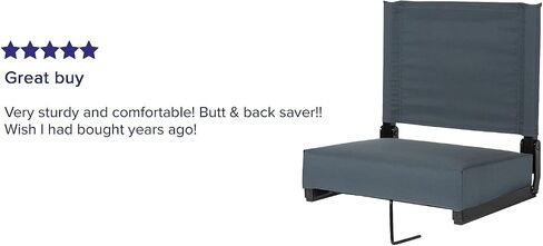 Flash Furniture Grandstand Portable Stadium Seats for Bleachers or Benches, Folding Padded Stadium Chairs with Handle, Pack of 2, 500 lb. Weight Capacity, Black in Saudi Arabia
