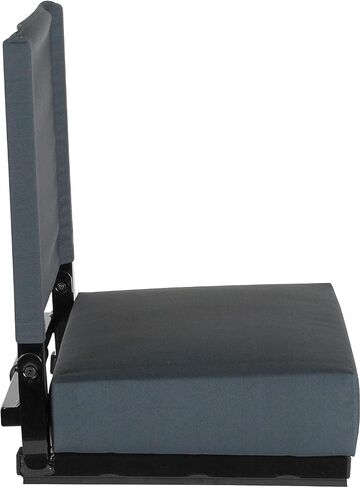Flash Furniture Grandstand Portable Stadium Seats for Bleachers or Benches, Folding Padded Stadium Chairs with Handle, Pack of 2, 500 lb. Weight Capacity, Black in Saudi Arabia