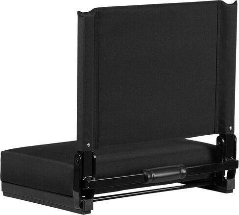 Flash Furniture Grandstand Portable Stadium Seats for Bleachers or Benches, Folding Padded Stadium Chairs with Handle, Pack of 2, 500 lb. Weight Capacity, Black in Saudi Arabia
