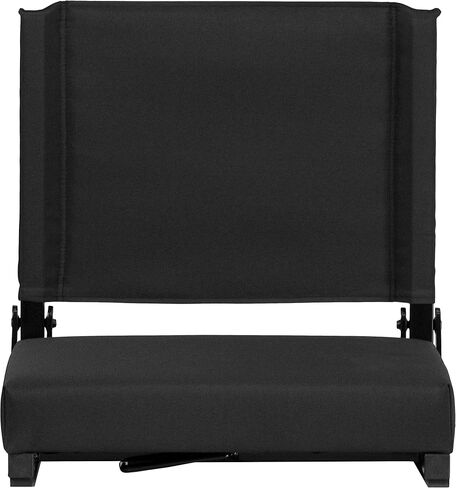 Flash Furniture Grandstand Portable Stadium Seats for Bleachers or Benches, Folding Padded Stadium Chairs with Handle, Pack of 2, 500 lb. Weight Capacity, Black in Kuwait