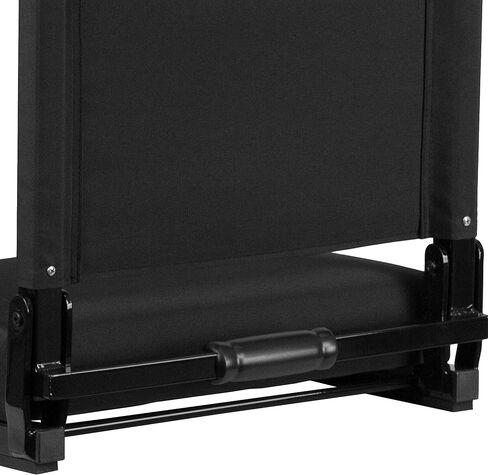 Flash Furniture Grandstand Portable Stadium Seats for Bleachers or Benches, Folding Padded Stadium Chairs with Handle, Pack of 2, 500 lb. Weight Capacity, Black in Kuwait