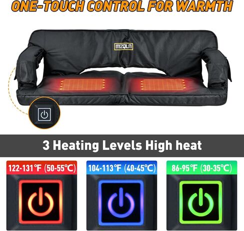 MZQLN Heated Massage Stadium Seats Pack of 2, 25 Inche Folding Bleacher Chair with 10000mAh Portable Power*2, 3 Levels of Heat&Massage, 6 Reclining Positions for Camping, Sports in Saudi Arabia