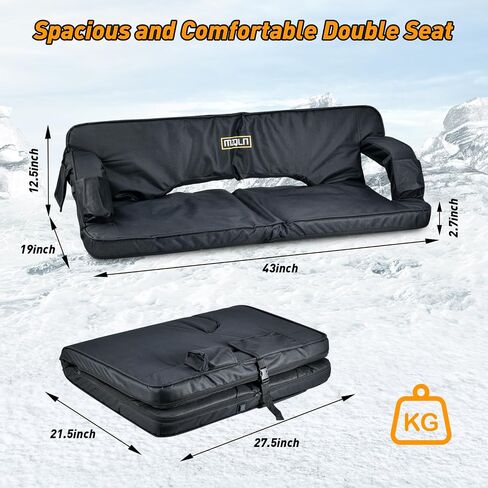 MZQLN Heated Massage Stadium Seats Pack of 2, 25 Inche Folding Bleacher Chair with 10000mAh Portable Power*2, 3 Levels of Heat&Massage, 6 Reclining Positions for Camping, Sports in Saudi Arabia