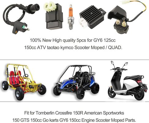 CDI صندوق 6 دبوس ملف الإشعال شرارة التوصيل منظم الجهد لGY6 150cc محرك سكوتر الدراجة جزء لTomberlin Crossfire 150R Spiderbox American Sportworks 150 GTS 150cc Go Karts in Kuwait