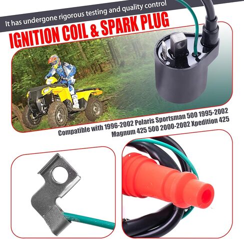 ملف الإشعال TNNR وقابس الإشعال متوافق مع 1996-2002 Polaris Sportsman 500 1995-2002 Magnum 425 500 2000-2002 Xpedition 425 استبدال OEM 3085228 3085227 in Kuwait