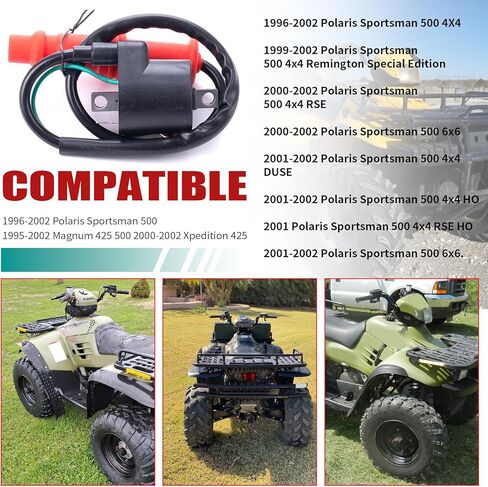 ملف الإشعال TNNR وقابس الإشعال متوافق مع 1996-2002 Polaris Sportsman 500 1995-2002 Magnum 425 500 2000-2002 Xpedition 425 استبدال OEM 3085228 3085227 in Kuwait