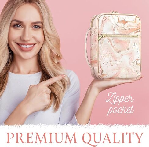 Bible Case, 7.5 x 10-inch, Bible Cover for Women, Cute Pink Bible Case for Women, Large Bible Bag with Pockets, Zipper and Handle – Modern Bags for Standard and Large Bibles, Bible Cover in Saudi Arabia