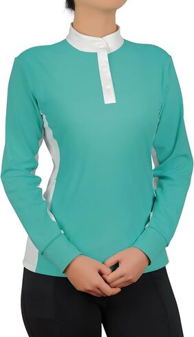 قمصان جولف نسائية طويلة الأكمام لركوب الخيل الفروسية مع جيوب in Kuwait