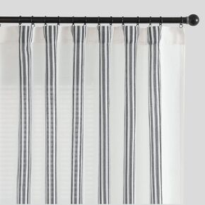 jinchan مزيج الكتان المخطط الستائر 84 بوصة طويلة لغرفة المعيشة ستائر شريطية سوداء ستائر شبه شفافة تصفية الضوء ستائر المزرعة الحديثة لغرفة النوم مجموعة ستائر 2 لوحات in Kuwait