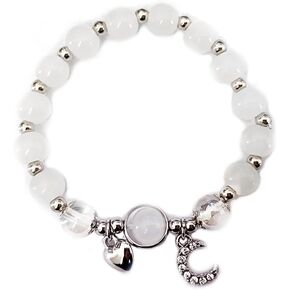 Moon Rhinestone Charm Bracelet Glass Crystal Beads Stretch Bracelet Y2K Birthday Jewelry Sisters