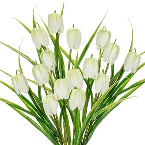 5PCS Artificial Flower Crocus Spray Fake Spring Flower, Cream Faux Flower Picks for Floral Arrangement Home Hotel Farmhouse Decoration