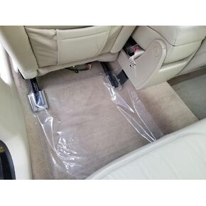 Advanced Tek Adhesive. Sticks to More Vehicle Carpets. Qty:114 mats. ArmorDillo Clear 4 mil Auto Adhesive Floor Mats Protective Plastic Film 100% USA 24" x200' Perfed Every 21".
