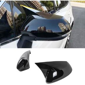 Car Ox Horn Side Rearview Mirror Cover Wing Mirror Protect Decorate Covers Auto Exterior Decoration Accessories for Toyota Corolla 2020 2021 2022 2023 2024 (Bright Black)