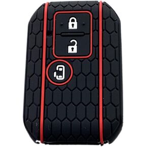 Silicone Car Key Cover Case Compatible with Suzuki New Swift Wagon R Monopoly Ignis XL7 Soft Key Shell (Balck 2 Buttons)