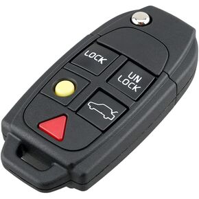 غطاء غطاء مفتاح فوب بديل 5 أزرار غطاء غطاء جهاز التحكم عن بعد - متوافق مع فولفو S60 S80 V70 XC70 XC90 - استبدال الجزء LQNP2T-APU