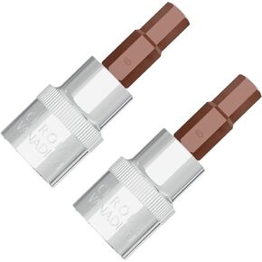 2PCS 3/8" Drive H8(8mm) Hex Bit Socket, Heat Treated S2 Steel Allen Bits, CR-V Socket 1.9" Length