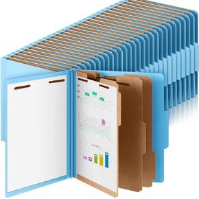 48 Pcs Pressboard Classification Folders Bulk 3 Dividers File Folder with 3 Inch Fastener, Letter Size with 3.5 Inch Expansion for Organize Paper Files for Office Classroom (Purple)