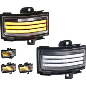 2PCS عدسة واضحة LED مرآة جانبية ضوء متوافق مع 2015-2022 F150 2017-2022 F250 F350 F450 سوبر واجب التبديل الأبيض القيادة وقوف السيارات ضوء العنبر تسلسل وامض بدوره إشارة الضوء