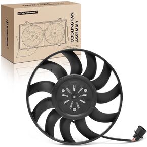 A-Premium Left Engine Radiator Cooling Fan Assembly with Brushless Motor Compatible with Select Audi Models - A8 Quattro 2012-2018, S6 2013-2018, S7 2013-2014/2016-2018, S8, RS7 - Replace# 4H0959455AG