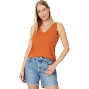 Madewell Whisper Cotton V-Neck Tank Rusted Orange SM (Women's 2-4)