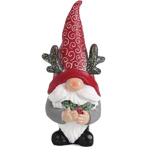 Christmas Gnomes Statues for Holiday Decor, Gnome Figurines for Shelf Bookshelf Mantle New Year Decoration, Winter Gnome Holding Gift, Swedish Elf Knome Statues, for Woman