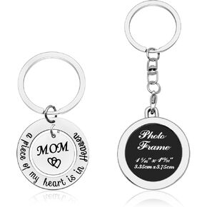Vadaka Sympathy Keychain for Loss of Son Mom Dad Brother Photo Frame Memorial Keychain Bereavement Remembrance Gift Jewelry