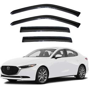 4PCS Window Visors Vent Deflectors Sun Rain Guards Fit 2019-2023 Mazda 3 Hatchback