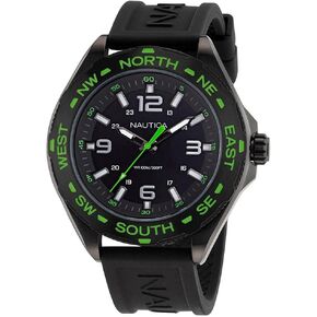Nautica Men's NAPCWS303 Clearwater Beach Black Silicone Strap Watch