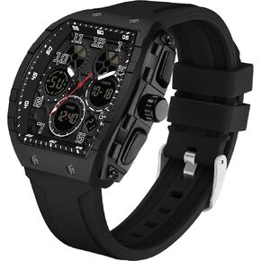 Men's Watch Fashion Digital Analog Watches Waterproof Sport Wristwatch Military Tactical Watches Causal Quartz Dress Wrist Watch with LED Stopwatch Countdown Alarm Curved Screen Relojes para Hombres