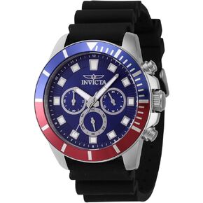 Invicta Men's Pro Diver 45mm Silicone Chronograph Quartz Watch, Black (Model: 46080)
