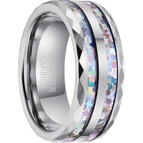 8mm wide tungsten ring with vibrant color accents - Fashion-forward jewelry for men and women, perfect for everyday wear and special occasions -gift for birthdays, anniversaries