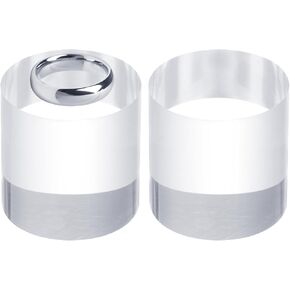 uxcell 2pcs Acrylic Cylinder Display Blocks, 40 x 60 mm/1.6" x 2.4" Clear Jewelry Display Base Polished Cube Riser Stand Display Holder Base for Bracelet Ring Jewelry Cosmetics Crafts