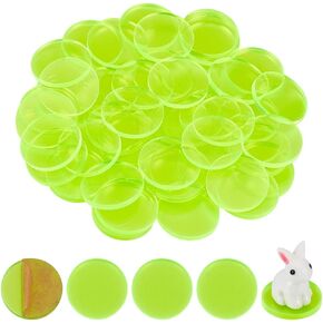 FINGERINSPIRE 50 Pcs Circles Acrylic Sheet 1 inch Green Yellow Circular Miniature Bases 2.7mm Thick Acrylic Action Figure Display Holder Flat Round Acrylic Base for Miniatures Wargame Collectible