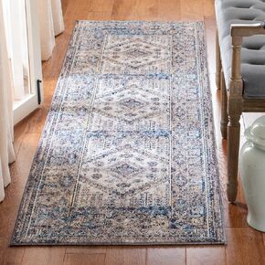 SAFAVIEH Bristol Collection 2'3" x 8' Cream/Grey BTL363A Boho Chic Oriental Distressed Runner Rug