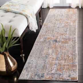 SAFAVIEH Winston Collection Runner Rug - 2'2" x 10', Grey & Blue, Distressed Design, Non-Shedding & Easy Care, Ideal for High Traffic Areas in Living Room, Bedroom (WNT352F)