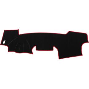 Car Dashboard Cover Compatible for Toyota RAV4 2001-2012, Protective Polyester Black Red Center Console Interior Trim Dash Cover Mat Pad