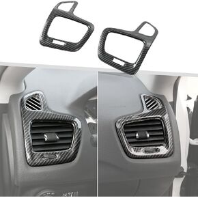 Jimen Fit for Jeep Compass 2017-2020, 2PCS Dash Side AC Vent Cover Trim (Black)