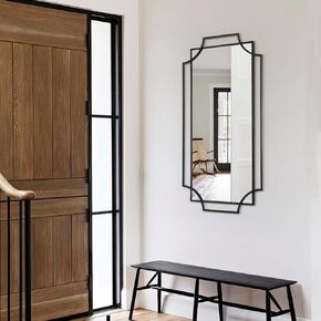 Gold Wall Mirror for Decor, 36''X24'' Large Living Room Mirror with Metal Frame, Elegant Decorative Mirror for Entryway, Bathroom, Dining Room