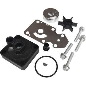 63V-W0078-01-00 Water Pump Impeller Repair Kit with housing for Yamaha Outboard 9.9 15 HP F9.9 F15 (1996-2009) Boat Motor Engine Rebuild Parts Replace Sierra 18-3412 18-3433 63V-W0078-02-00