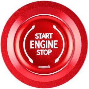 CARFIB Ignition Button Decals for Chevrolet Chevy Blazer Silverado Suburban Tahoe Accessories Push Start Stop Stickers Caps Covers Parts Car Interior Decoration Men Women Aluminum Alloy Red Pack of 2