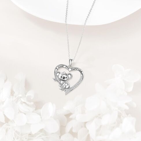 Giraffe/Bear/Monkey/Cardinal/Sloth/Hummingbird/Penguin Necklace for Women Necklace 925 Sterling Silver Heart Animal Pendant Necklaces Jewelry Gifts in Kuwait