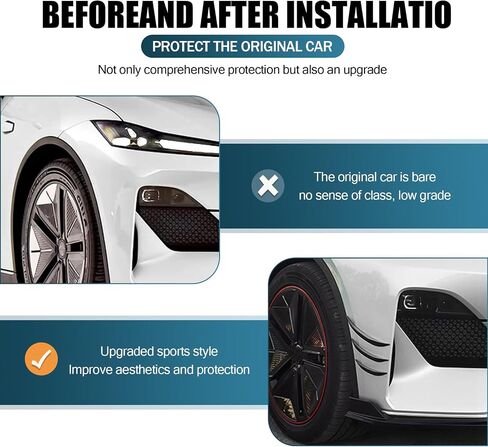 Pack-6 Car Front Bumper Lip Splitter, 3 Specs Soft Rubber Spoiler Canard Decoration Kit, Body Anti-Collision Buffer Protection Device, Unviersal for Car Exterior Accessories (Glossy Black) in Saudi Arabia