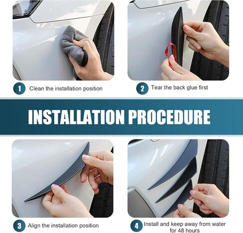 Pack-6 Car Front Bumper Lip Splitter, 3 Specs Soft Rubber Spoiler Canard Decoration Kit, Body Anti-Collision Buffer Protection Device, Unviersal for Car Exterior Accessories (Glossy Black) in Saudi Arabia